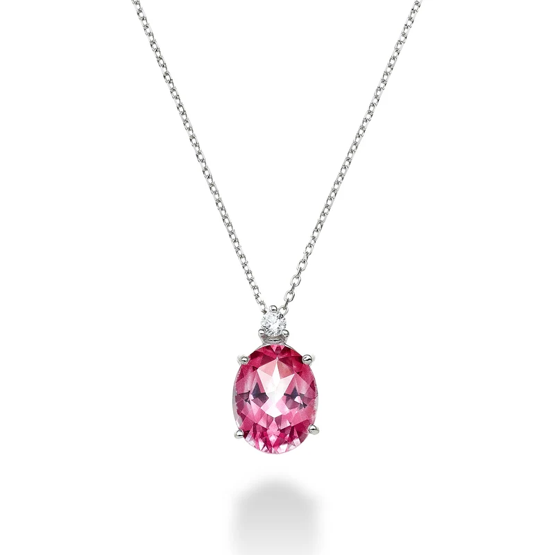 Mikiko cl 18k topazio pink ovale 7x9 ct.2,10 diam. ct.0,04 MD5110O4TPPK