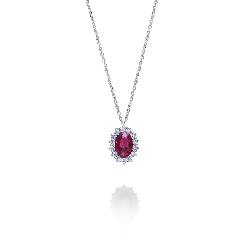 Mikiko cl 9k rubino ovale 6x4 ct.0,40 diam. ct.0,13 MD5086R4RBC