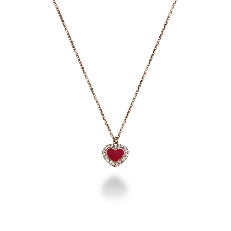 Mikiko cl 9k ct.0,10 cuore piccolo smalto rosso MD5078R3BR010