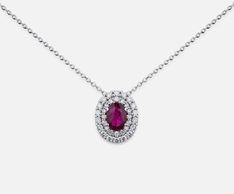 Mikiko cl 18k rubino n. ovale 6x4 ct.0,40 dia ct.0,33 MD5061O4RBN040