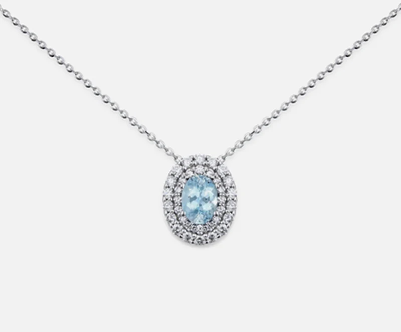 Mikiko cl 18k acquamarina ovale 6x4 ct.0,30 dia ct.0,33 MD5061O4AM