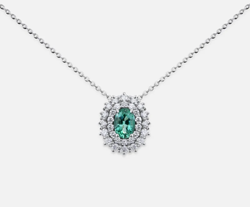 Mikiko cl 18k smeraldo n. ovale 6x4 ct.0,35 dia ct.0,37 MD5060O4SMN035