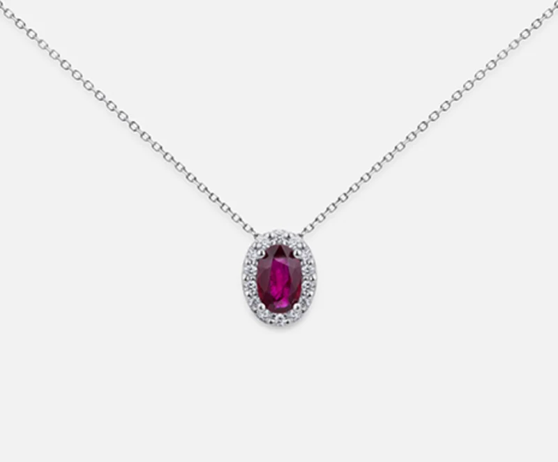 Mikiko cl 18k rubino n. ovale 6x4 ct.0,46 dia ct.0,09 MD5059O4RBN046