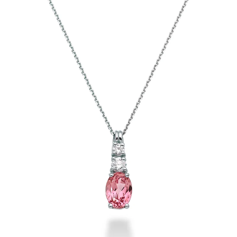 Mikiko cl 18k zaffiro rosa ovale 7x5 ct.0,80 dia ct.0,15 MD5056O4ZFRP
