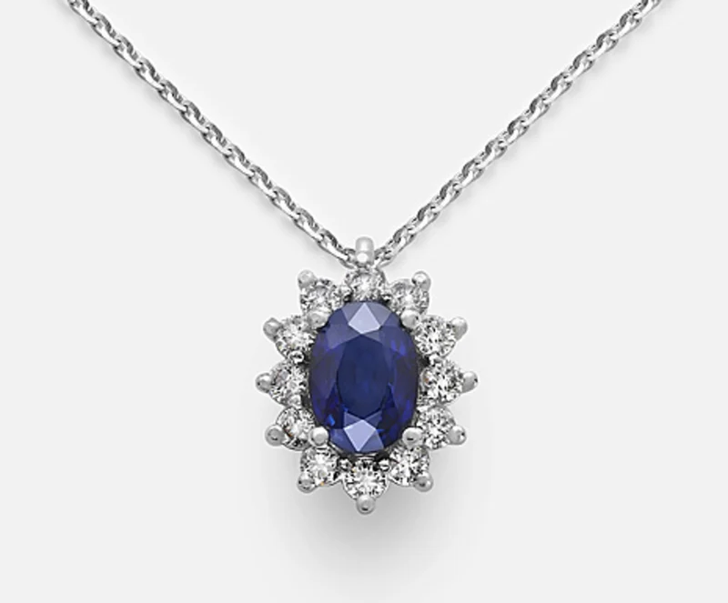 Mikiko cl 9k zaffiro n. ovale 7x5 ct.0,85 diam. ct.0,30 MD5048R4ZFN085