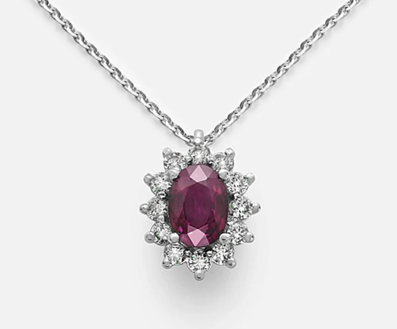 Mikiko cl 18k rubino n. ovale 7x5 ct 0,85 diam. ct.0,30 MD5048O4RBN085