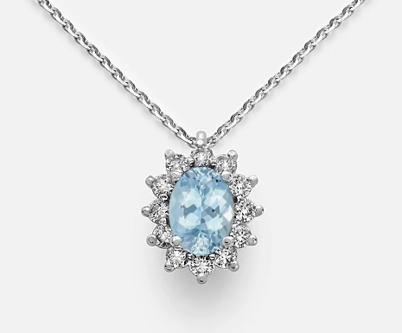 Mikiko cl 18k acquamarina ovale 7x5 ct.0,50 diam. ct.0,30 MD5048O4AM