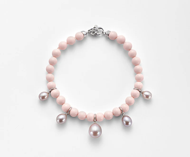 Mikiko br ag925 fw mu drop 5,5/6 6,5/7 8/8,5 agglomerato di corallo rosa 6mm MB7372A4CORALLO