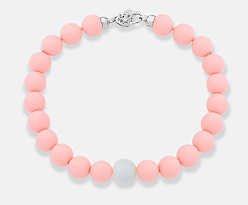 Mikiko br ag925 agglomerato di corallo rosa e agata bianca 10mm MB7364A4CORALLO010