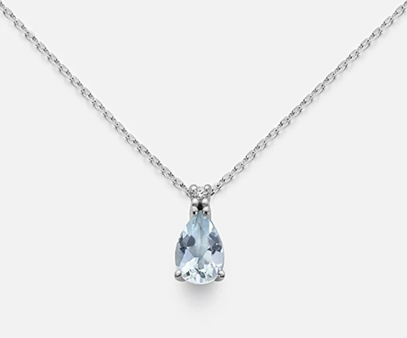Mikiko cl 18k acquamarina goccia 6x4 ct.0,30 diam. ct.0,01 MD5037O4AM