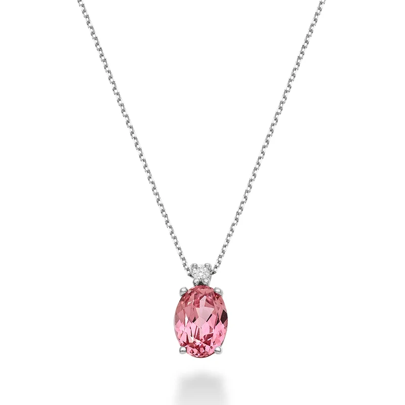 Mikiko cl 18k zaffiro rosa ovale 8x6 ct.1,60 diam. ct.0,025 MD5036O4ZFRP