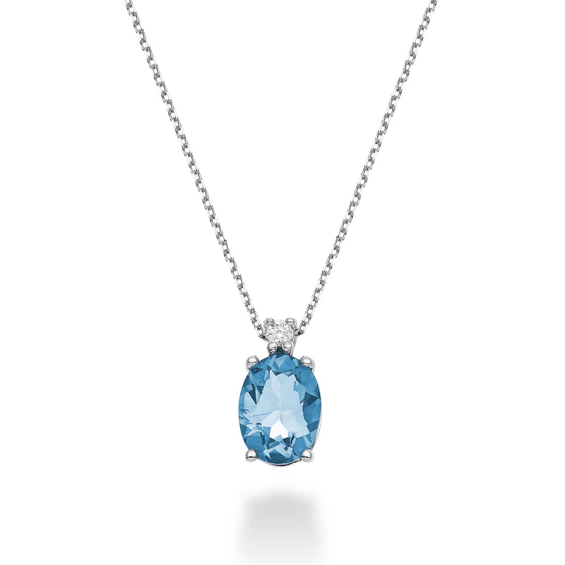 Mikiko cl 18k topazio azzurro ovale 8x6 ct.1,50 diam. ct.0,025 MD5036O4TPAZ