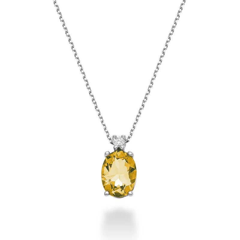Mikiko cl 18k citrino ovale 8x6 ct.1,10 diam. ct.0,025 MD5036O4CITR