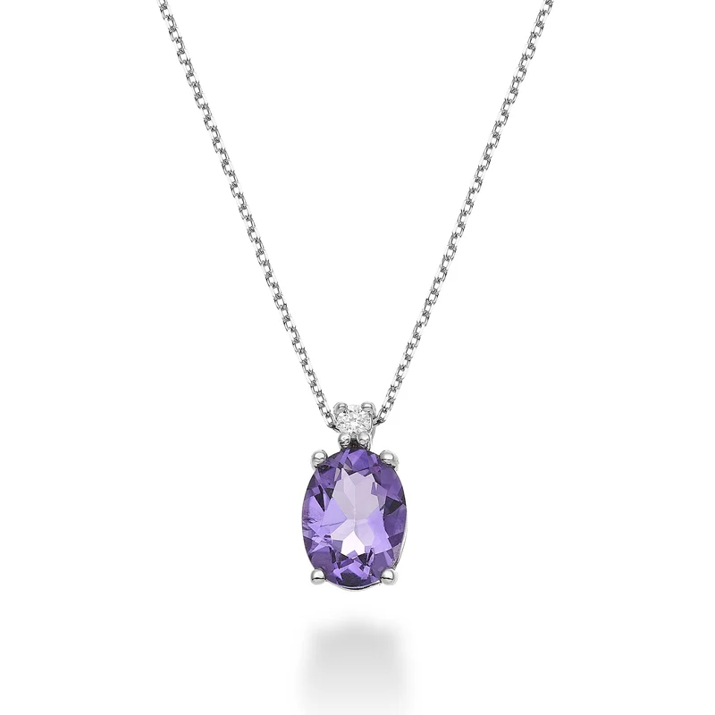 Mikiko cl 18k ametista ovale 8x6 ct.1,10 diam. ct.0,025 MD5036O4AMET