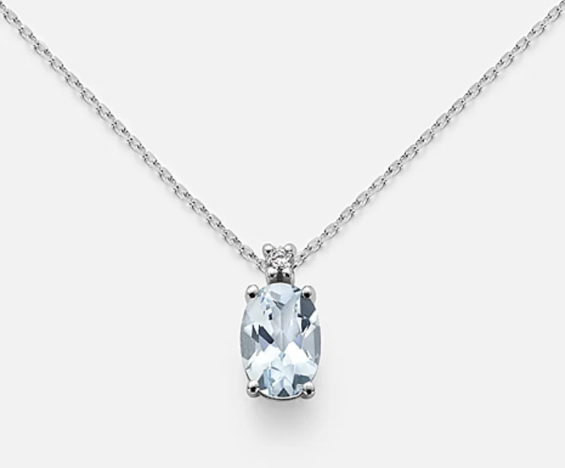 Mikiko cl 9k acquamarina ovale 7x5 ct.0,50 diam. ct.0,015 MD5035R4AM
