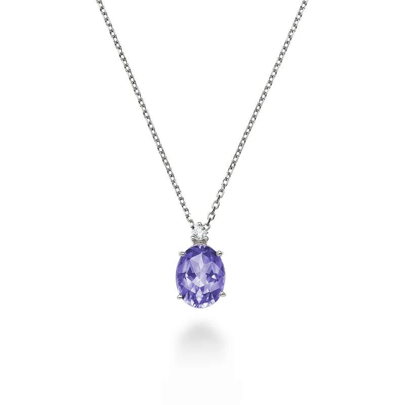 Mikiko cl 18k ametista ovale 7x5 ct.0,60 diam. ct.0,015 MD5035O4AMET