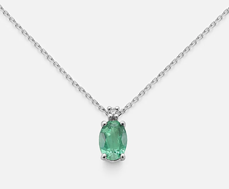 Mikiko cl 9k smeraldo ovale 6x4 ct.0,30 diam. ct.0,01 MD5034R4BE
