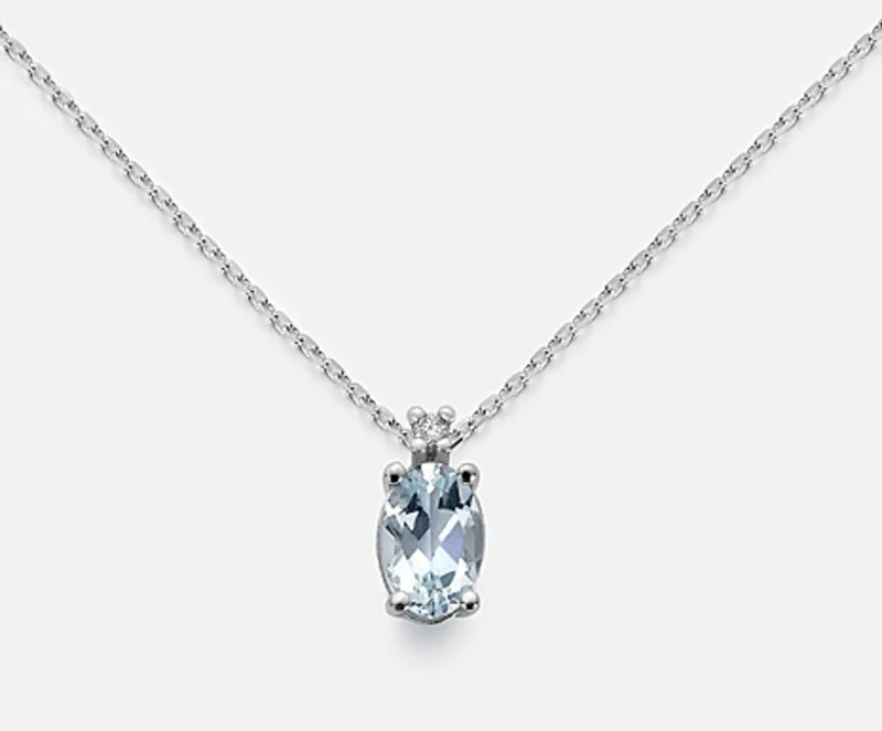 Mikiko cl 9k acquamarina ovale 6x4 ct.0,30 diam. ct.0,01 MD5034R4AM