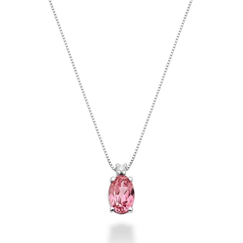 Mikiko cl 18k zaffiro rosa ovale 6x4 ct.0,60 diam. ct.0,01 MD5034O4ZFRP
