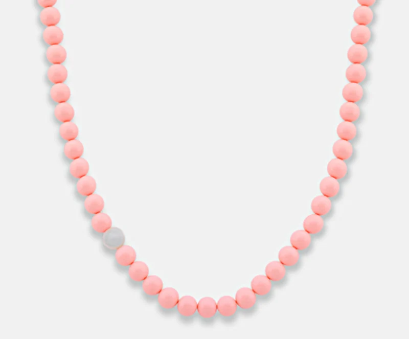 Mikiko cl ag925 agglomerato di corallo rosa e agata bianca 10mm cm.50 MC7092A4CORALLO010