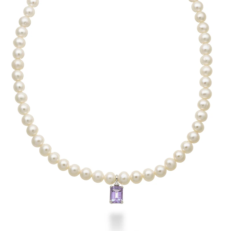 Mikiko cl 18k fw 5,5/6 ametista ott. 6x8 ct.1,30 diam. ct.0,02 anellino a molla MC1575O4AMET55