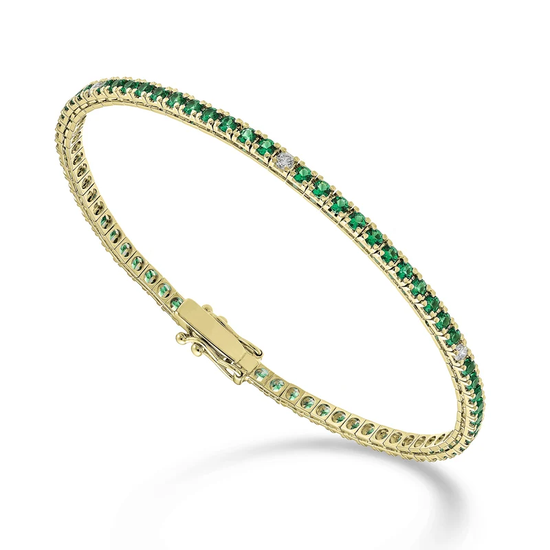 Mikiko br tennis 18k smeraldi ct.1,53 diam ct. 0,18 cm.17,5 oro giallo - 80 castoni MBTQ220SMRDIO1