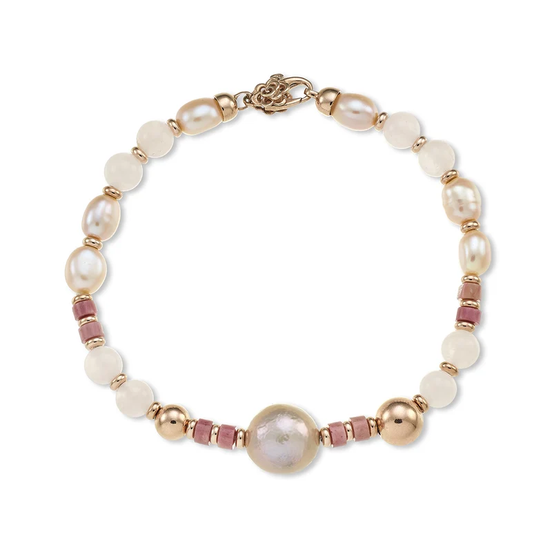 Mikiko br ag925 fw mu bar 6/7 nucl. 12/14 quarzo rosa 6mm MB7454A3QUARZOROSA