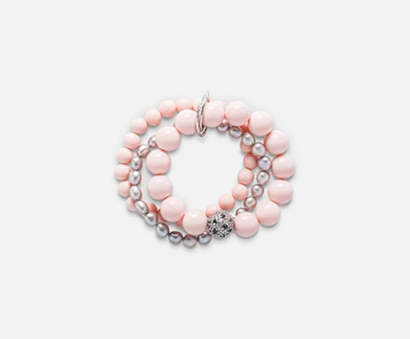 Mikiko br ag925 fw bar gr 6/7 agglomerato di corallo rosa 8/12mm MB7405A4CORALLO