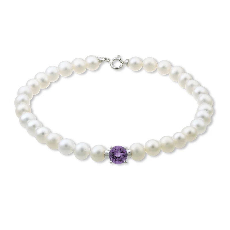Mikiko br 18k fw 5-5,5 ametista tondo 6 ct.0,70 anellino a molla MB1018O4AMET50
