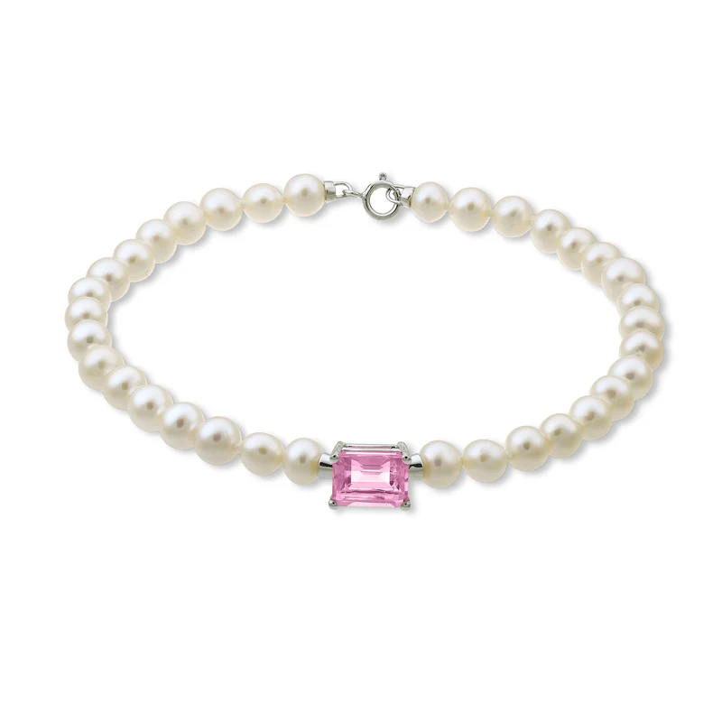 Mikiko br 18k fw 5,5/6 topazio pink ott. 6x8 ct.2,65 anellino a molla MB1016O4TPPK50