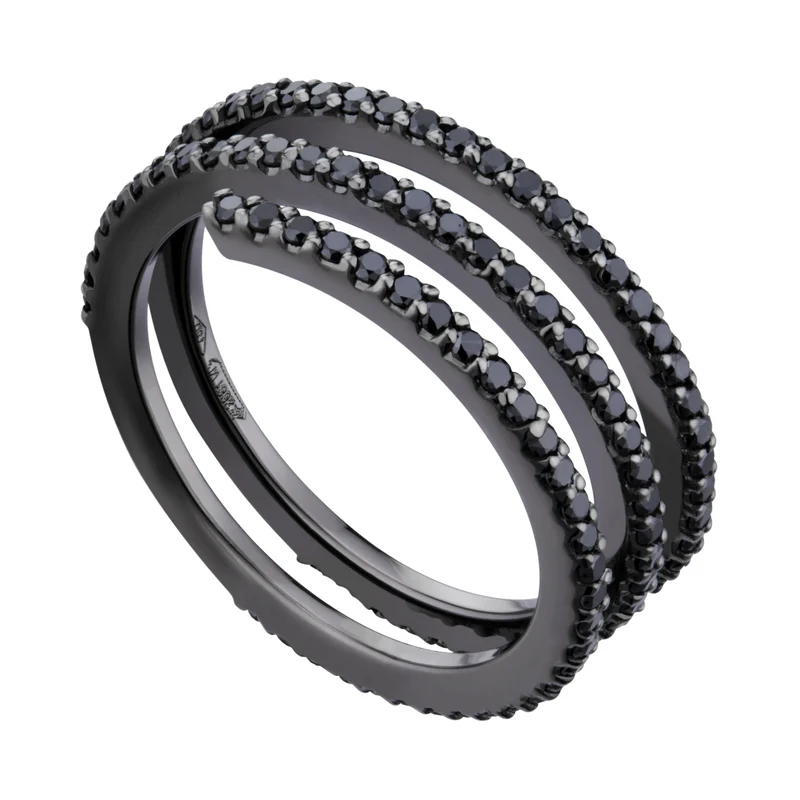 Mikiko an 18k girodito 3 file diam black ct. 0,85 MAET071BK1O8