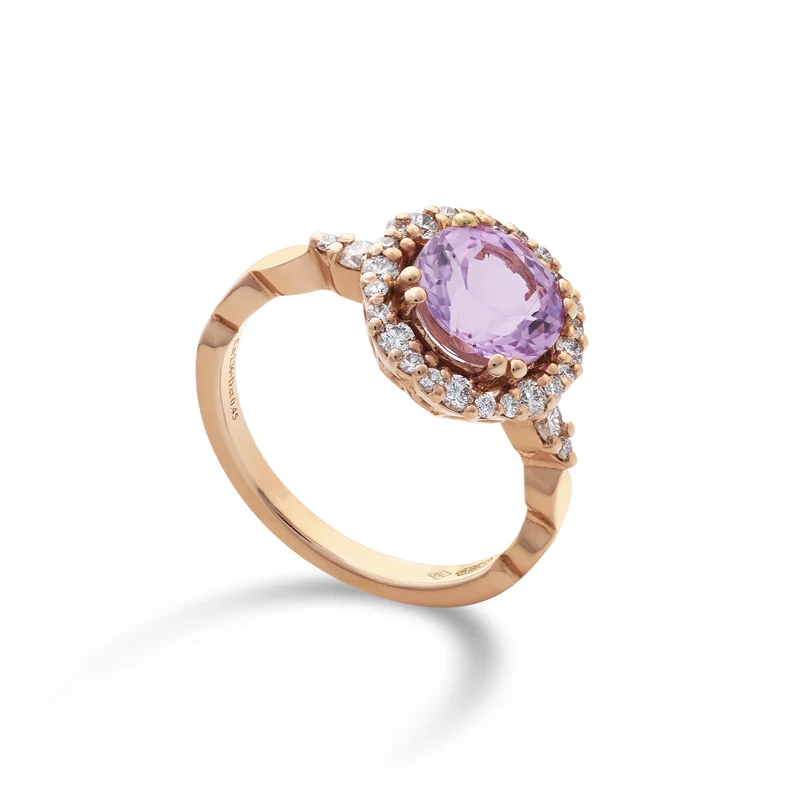 Mikiko an 18k kunzite tondo 8mm ct.2,36 diam. ct.0,45 MACLC087DIKZ1O3.236