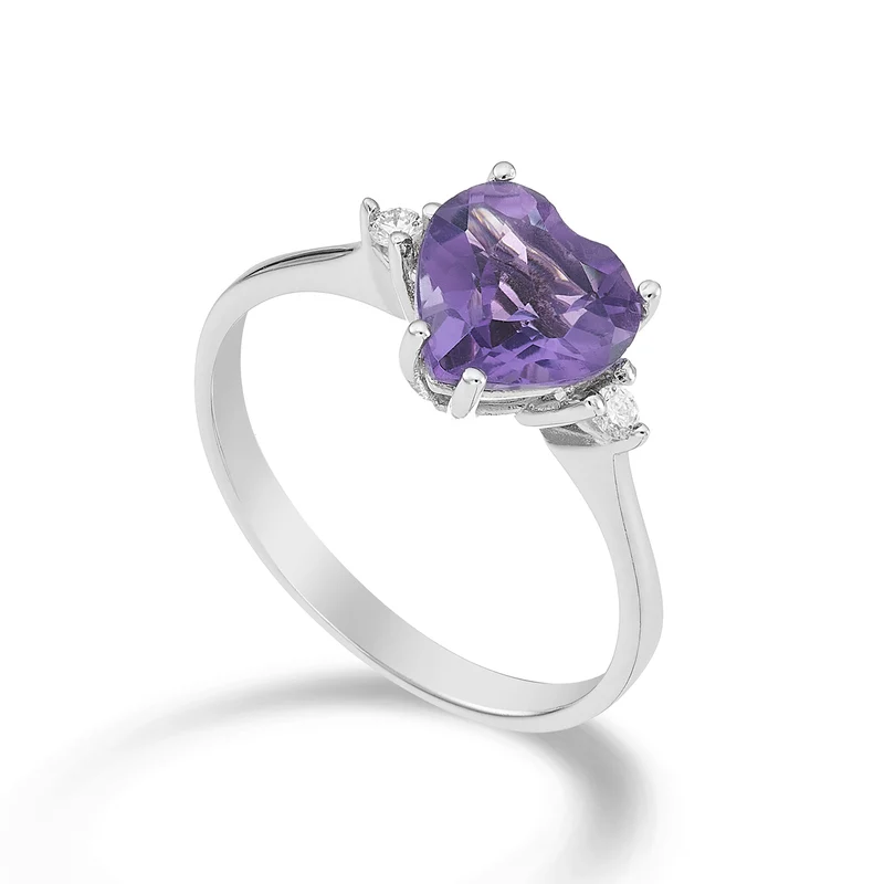 Mikiko an 18k ametista cuore 8x8 ct.1,45 diam. ct.0,05 MACL198DIAMET88O4