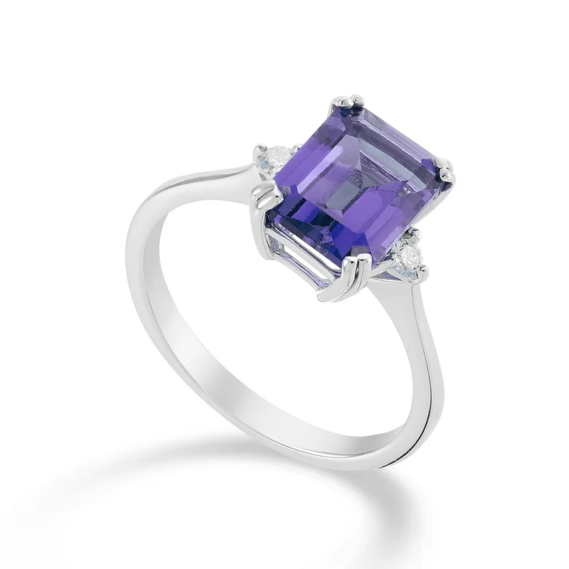 Mikiko an 18k ametista ottagonale 7x9 ct.2,00 diam. ct.0,08 MACL090DIAMET4O4