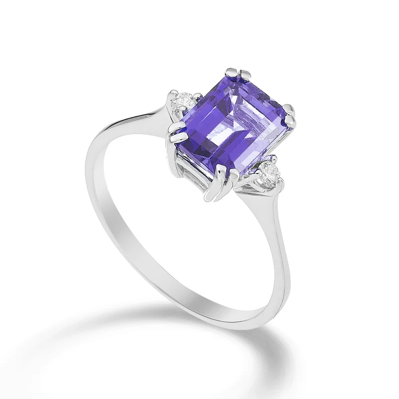 Mikiko an 18k ametista ottagonale 8x6 ct.1,30 diam. ct.0,06 MACL090DIAMET3O4
