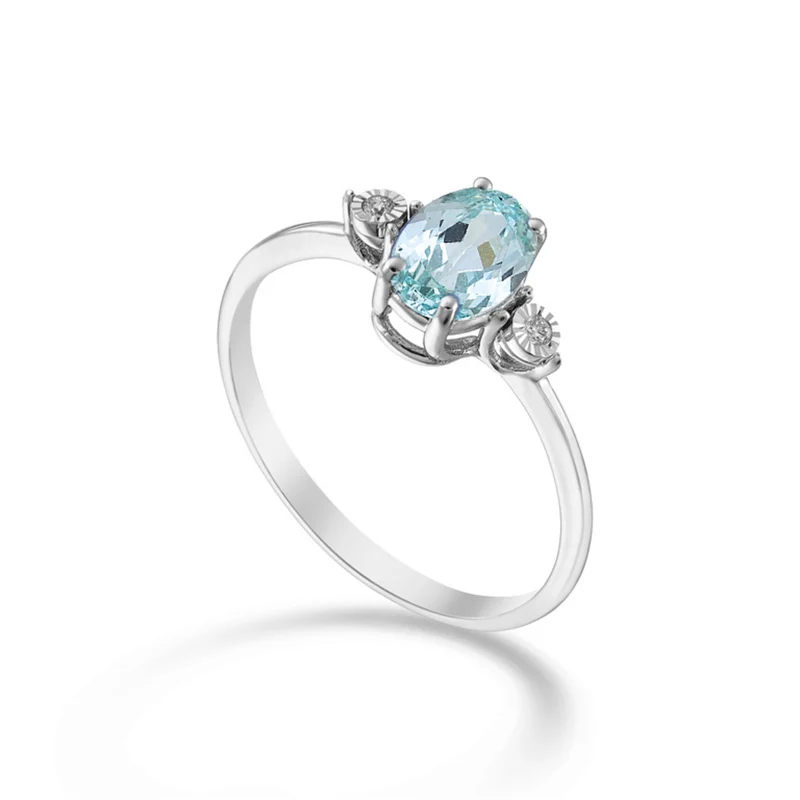 Mikiko an 18k tormalina paraiba ovale 7x5 e diamantini laterali MA5213O4PAR