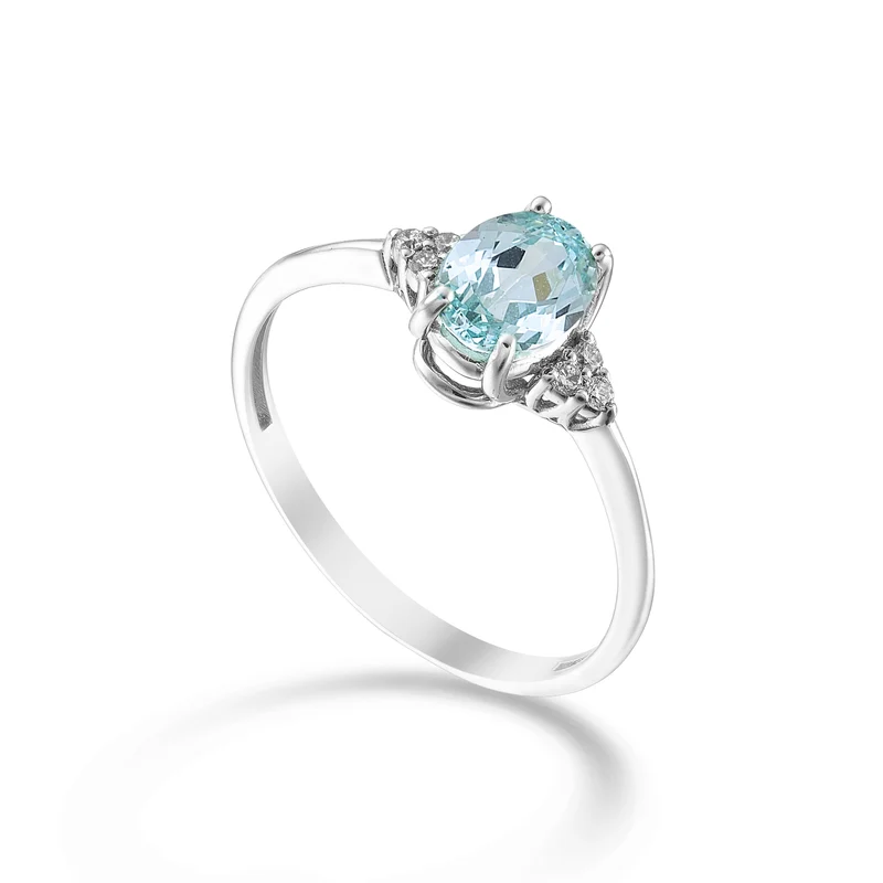 Mikiko an 18k tormalina paraiba ovale 7x5 e diamantini laterali MA5210O4PAR
