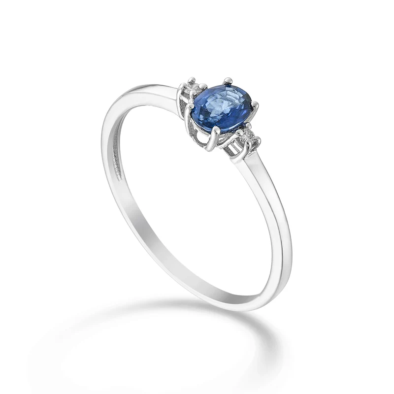 Mikiko an 9k zaffiro n. ovale 5x4 ct.0,40 diam. ct.0,02 MA5191R4ZFN