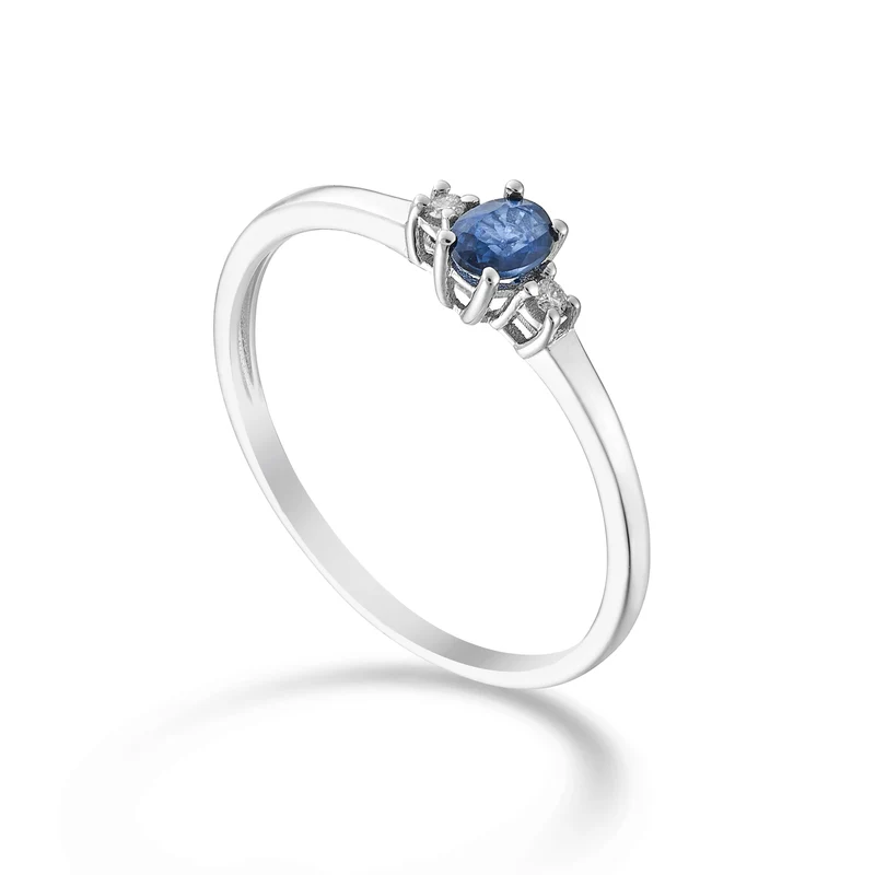 Mikiko an 9k zaffiro ovale 4x3 ct.0,20 diam. ct.0,02 MA5190R4ZFD