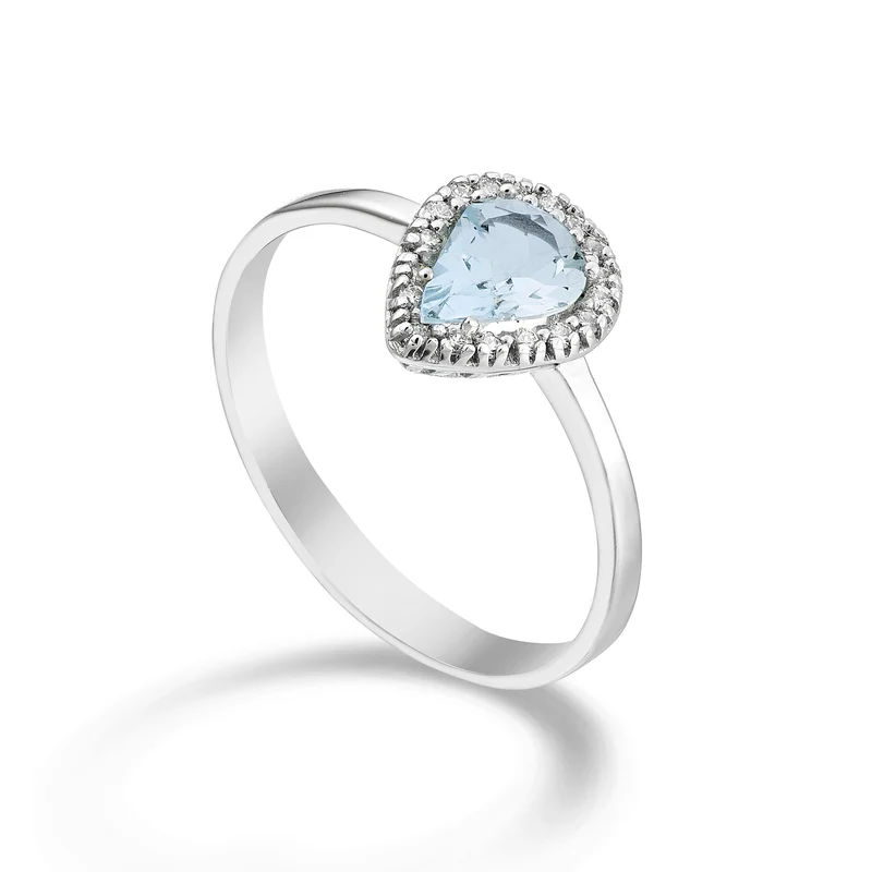 Mikiko an 18k acquamarina goccia 7x5 ct.0,50 dia ct.0,09 MA5168O4AM