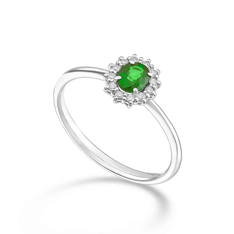 Mikiko an 9k smeraldo nat. ovale 5x4 ct.0,30 diam. ct.0,10 MA5167R4SMN