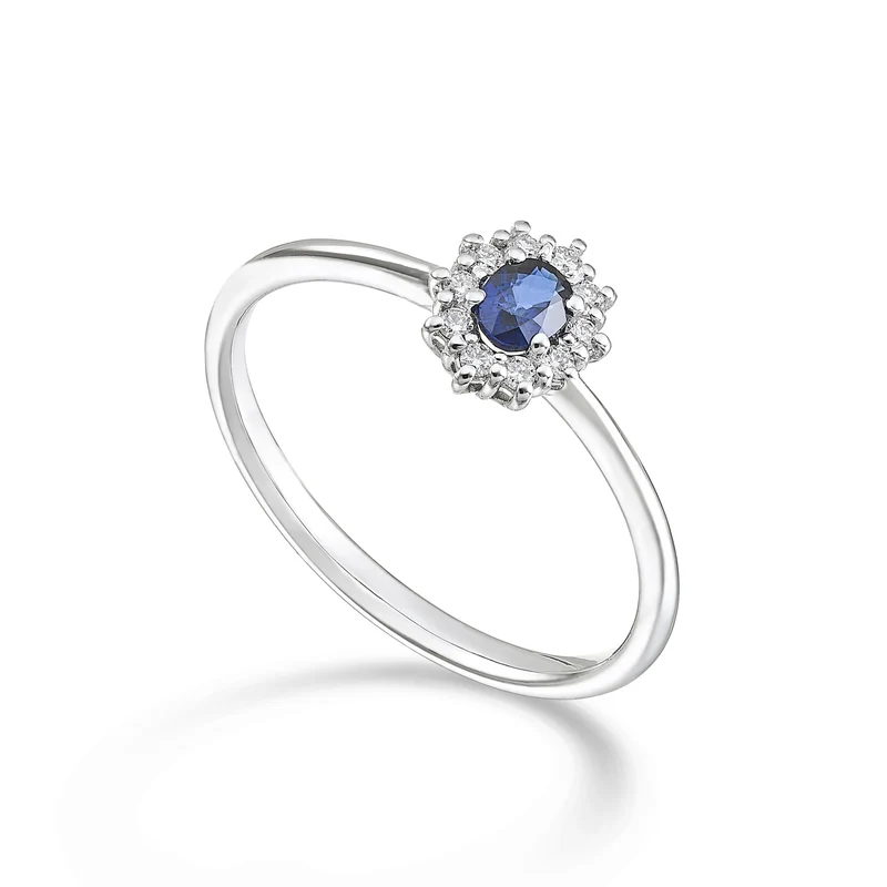 Mikiko an 9k zaffiro ovale 4x3 ct.0,20 diam. ct.0,08 MA5166R4ZFD