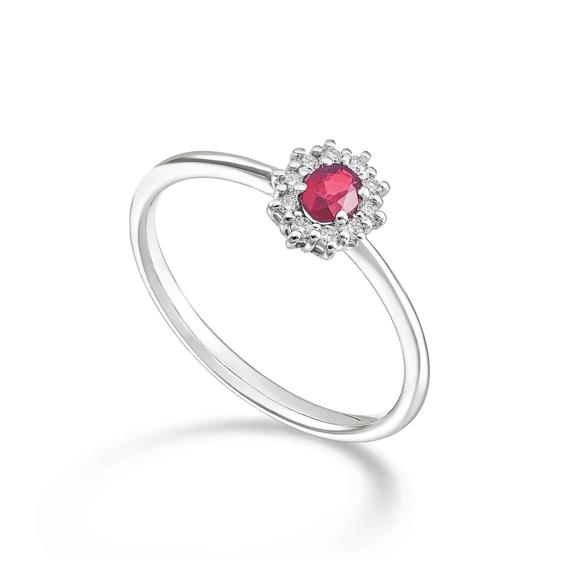 Mikiko an 18k rubino nat. ovale 4x3 ct.0,20 diam. ct.0,08 MA5166O4RBN