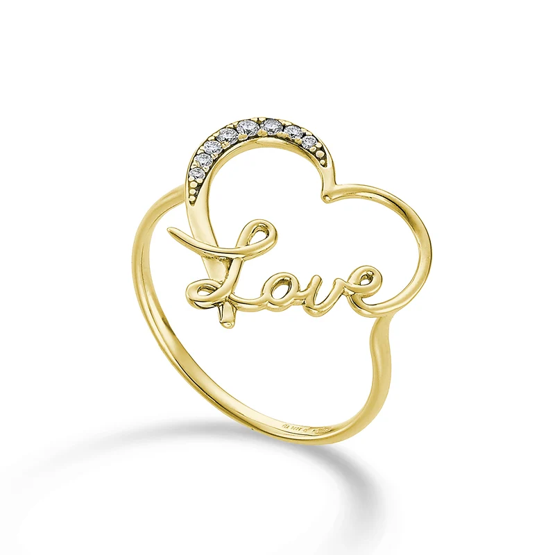 Mikiko an 18k cuore grande love oro giallo diam. ct.0,07 MA5138O1BR007