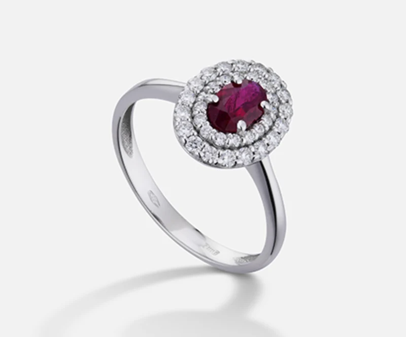 Mikiko an 18k rubino n. ovale 6x4 ct.0,40 dia ct.0,33 MA5117O4RBN040