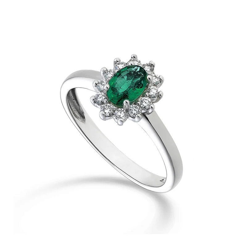 Mikiko an 9k smeraldo ovale 6x4 ct.0,30 diam. ct.0,23 MA5093R4BE