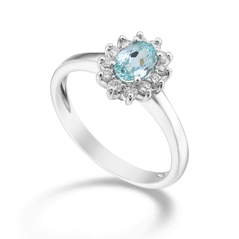 Mikiko an 18k tormalina paraiba ovale 6x4 ct.0,70 diam. ct.0,23 MA5093O4PAR