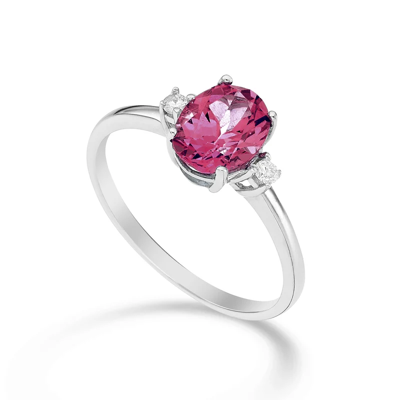 Mikiko an 18k topazio pink ovale 8x6 ct.1,40 diam. ct.0,05 MA5074O4TPPK