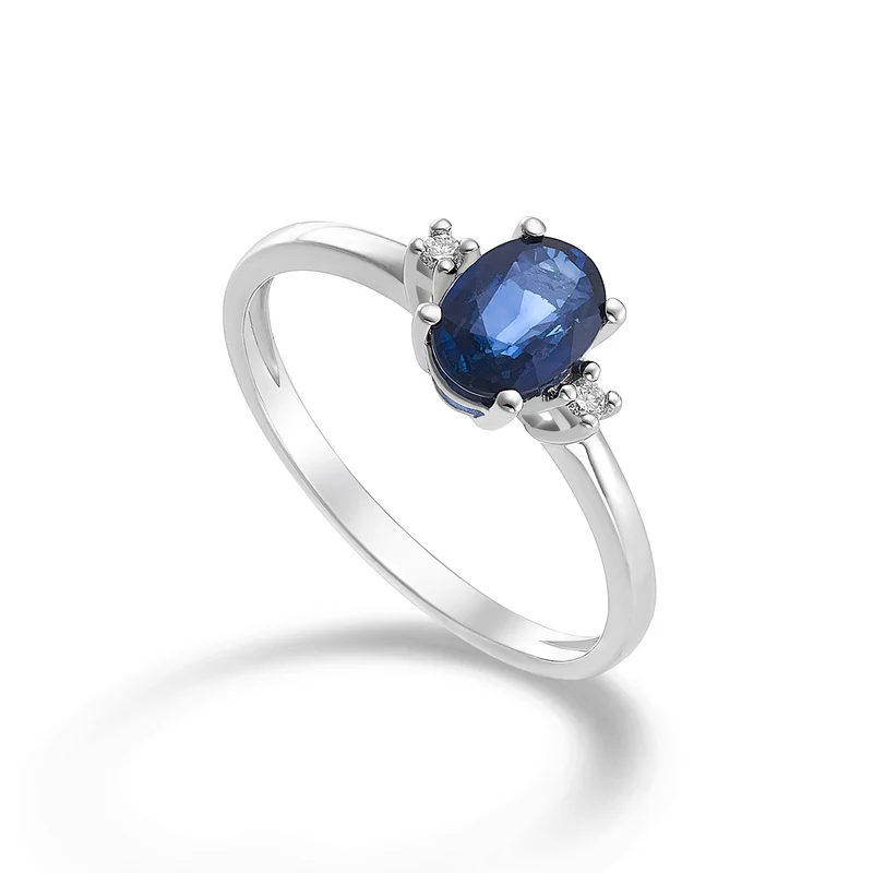 Mikiko an 9k zaffiro ovale 7x5 ct.0,80 diam. ct.0,03 MA5073R4ZFD