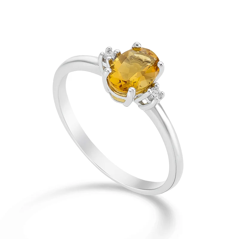 Mikiko an 18k citrino ovale 7x5 ct.0,60 diam. ct.0,03 MA5073O4CITR